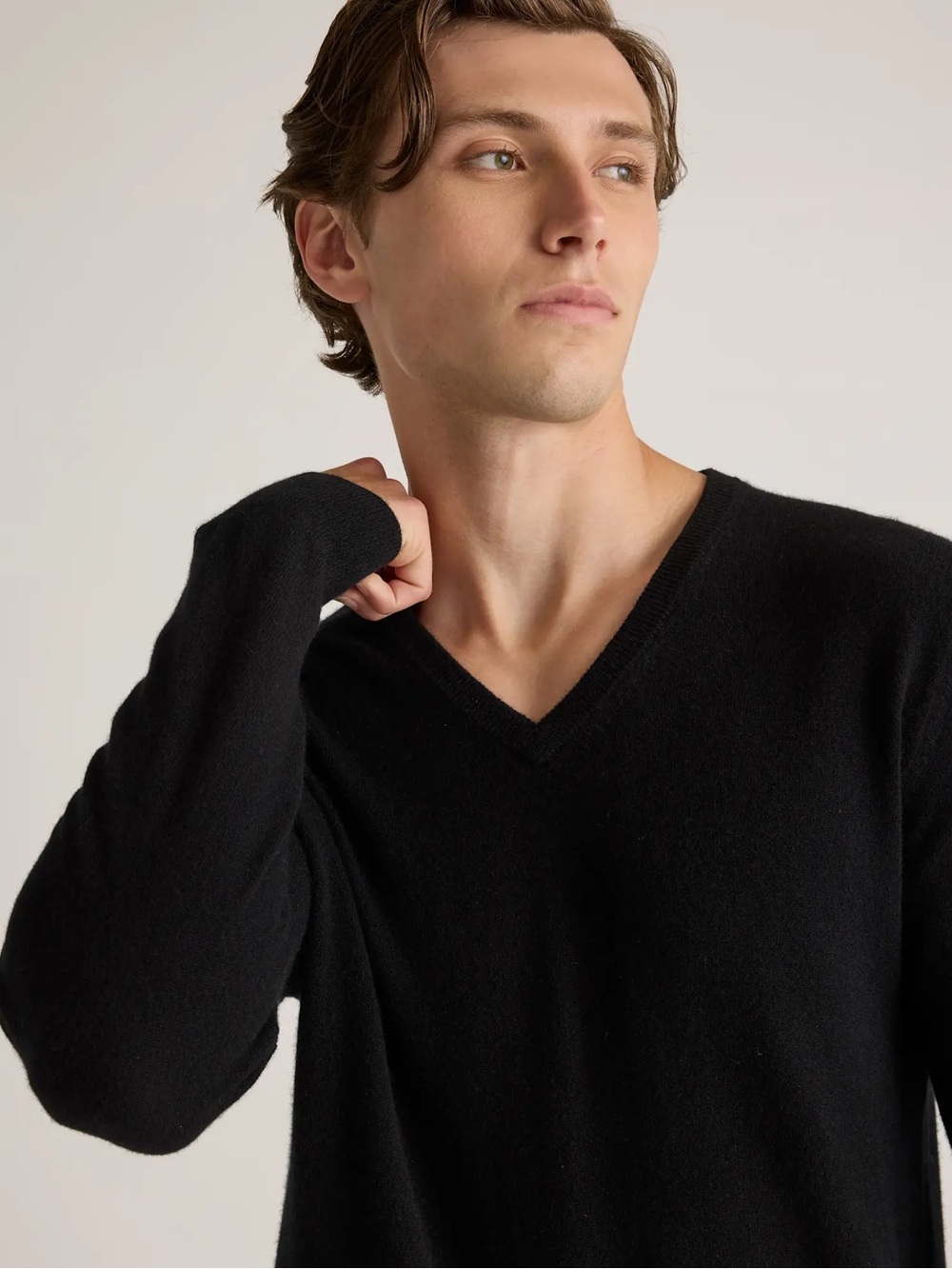 J. Hilburn Black V-Neck Sweater